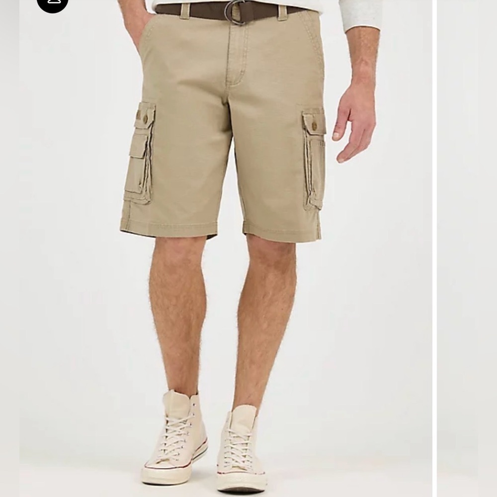 LEE’S MEN'S LEGENDARY WYOMING RIPSTOP KHAKI CARGO SHORT with belt Size 34